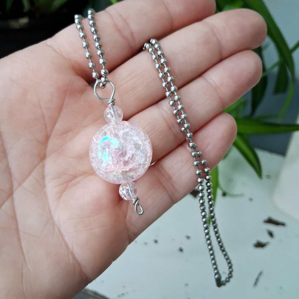 2/$15 Chic Pastel Pink Pendant Necklace